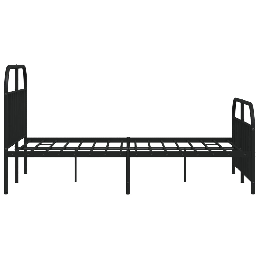Sengeramme i metall uten madrass med fotgavl svart 180x200 cm