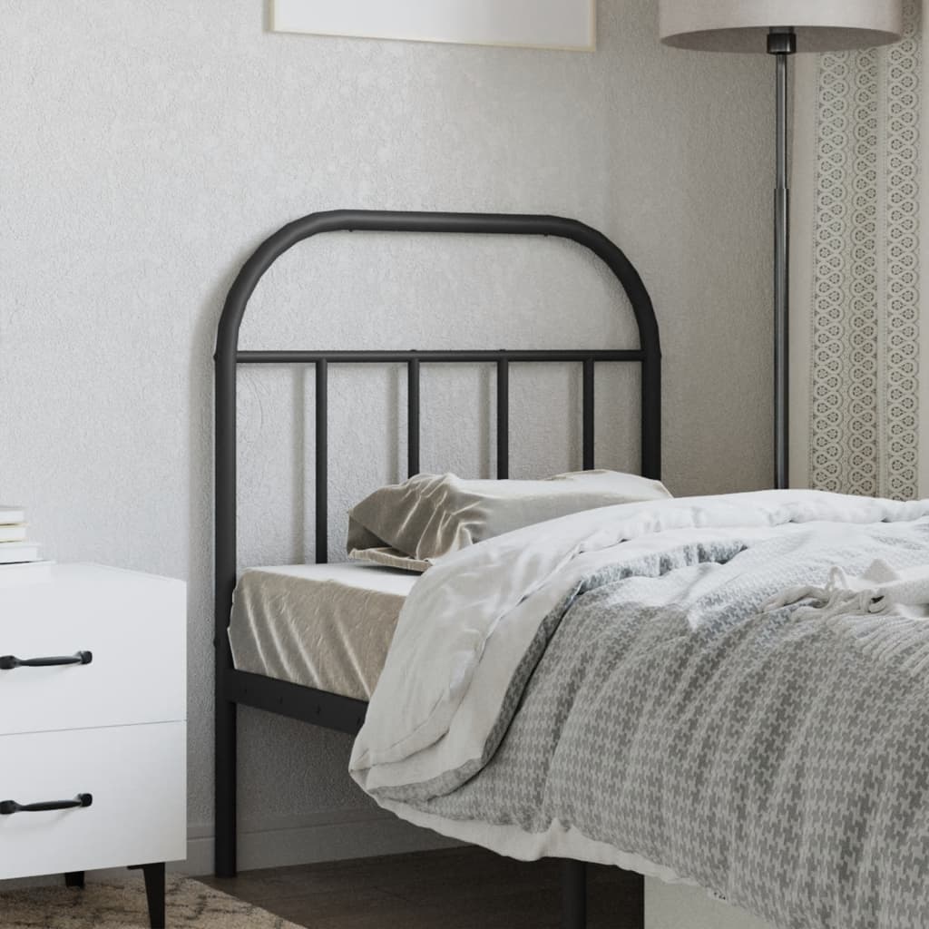 Utskiftbar sengegavl i metall svart 75 cm vidaXL