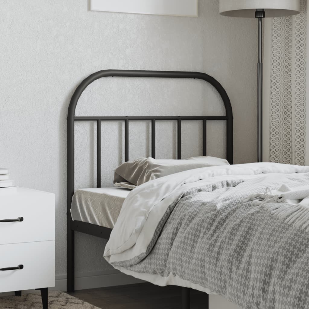 Utskiftbar sengegavl i metall svart 80 cm vidaXL