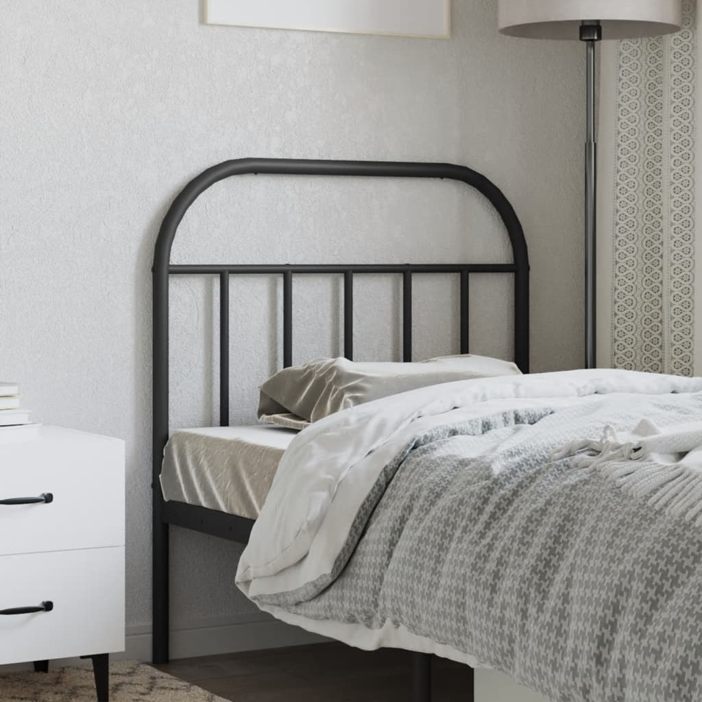 Utskiftbar sengegavl i metall svart 90 cm vidaXL