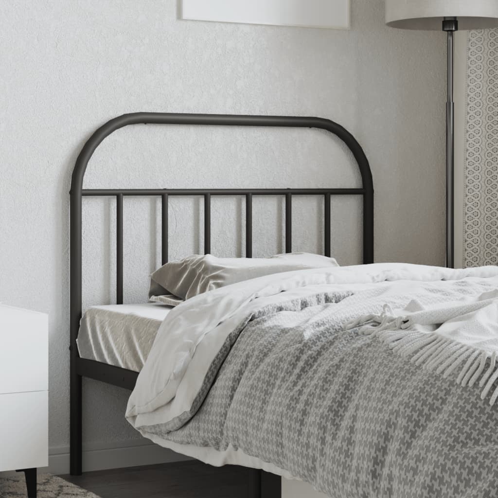Utskiftbar sengegavl i metall svart 107 cm vidaXL