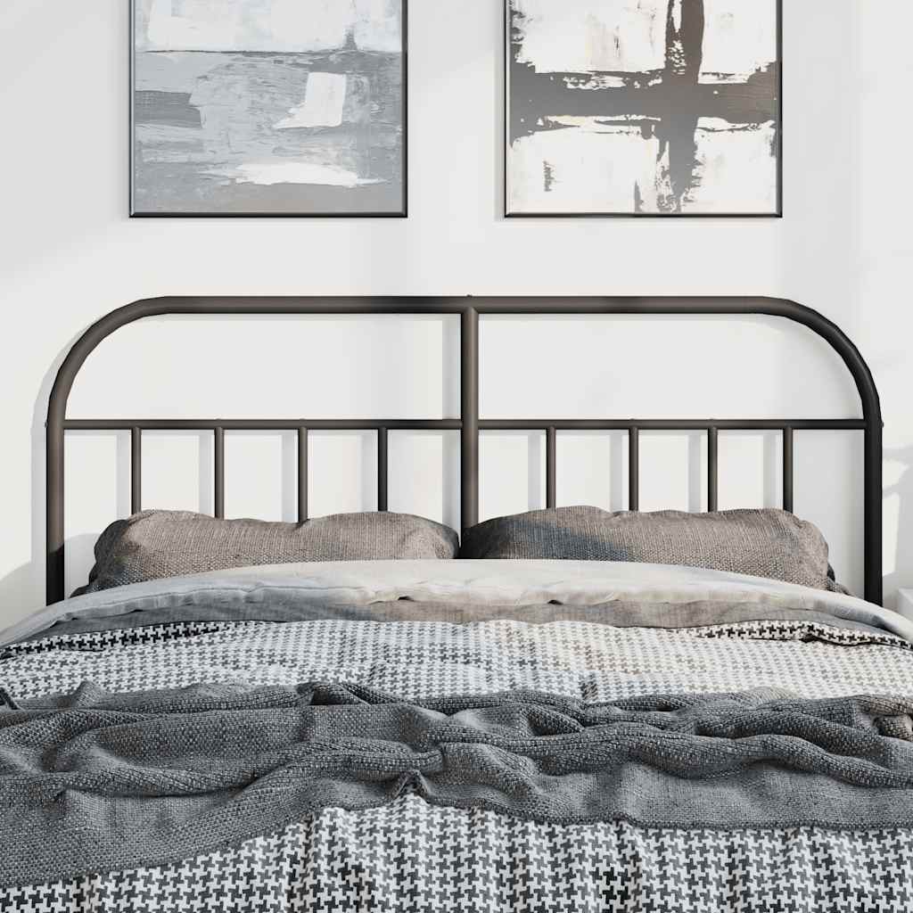 Utskiftbar sengegavl i metall svart 135 cm vidaXL