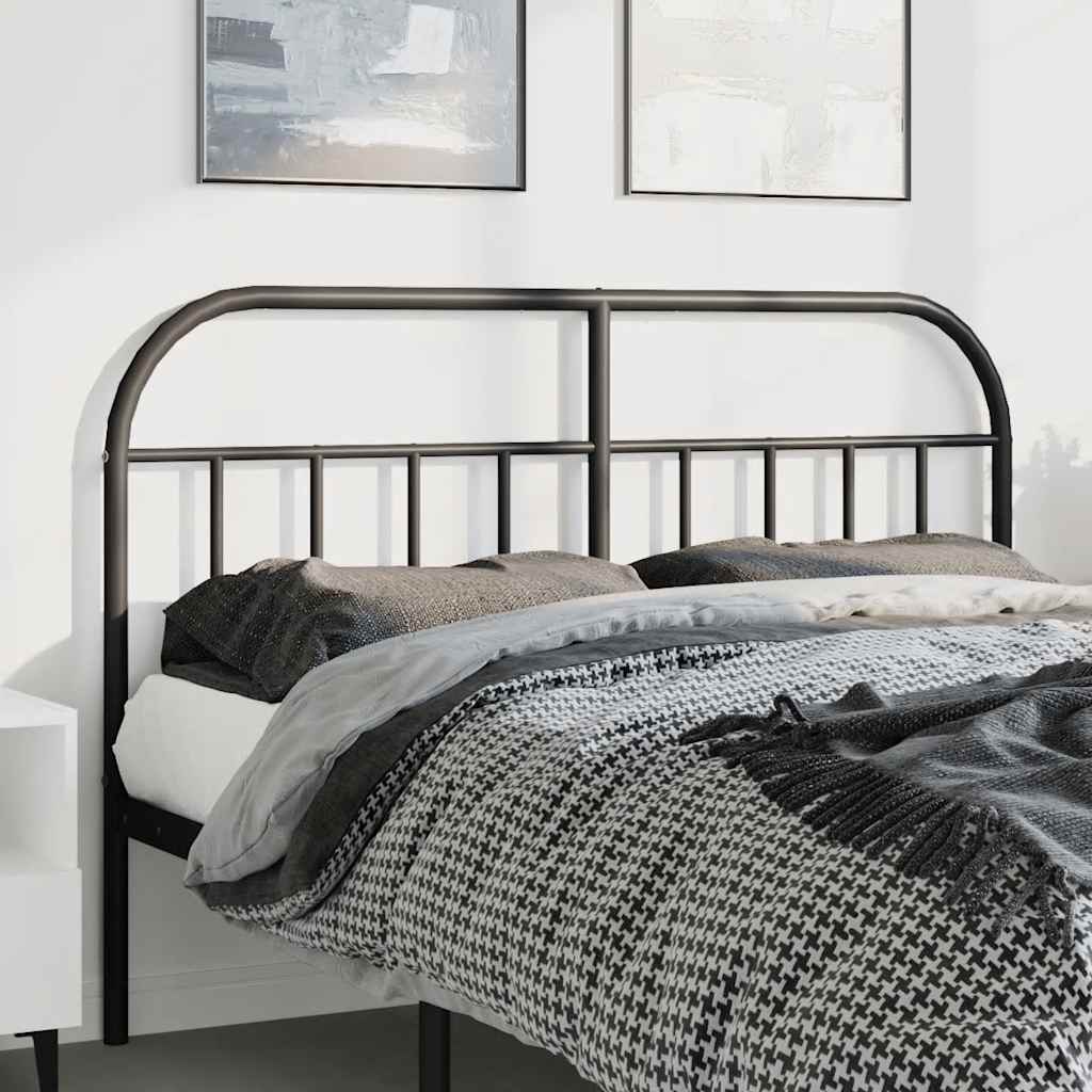 Utskiftbar sengegavl i metall svart 135 cm vidaXL