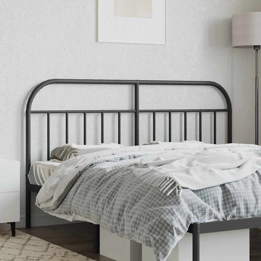 Utskiftbar sengegavl i metall svart 160 cm vidaXL