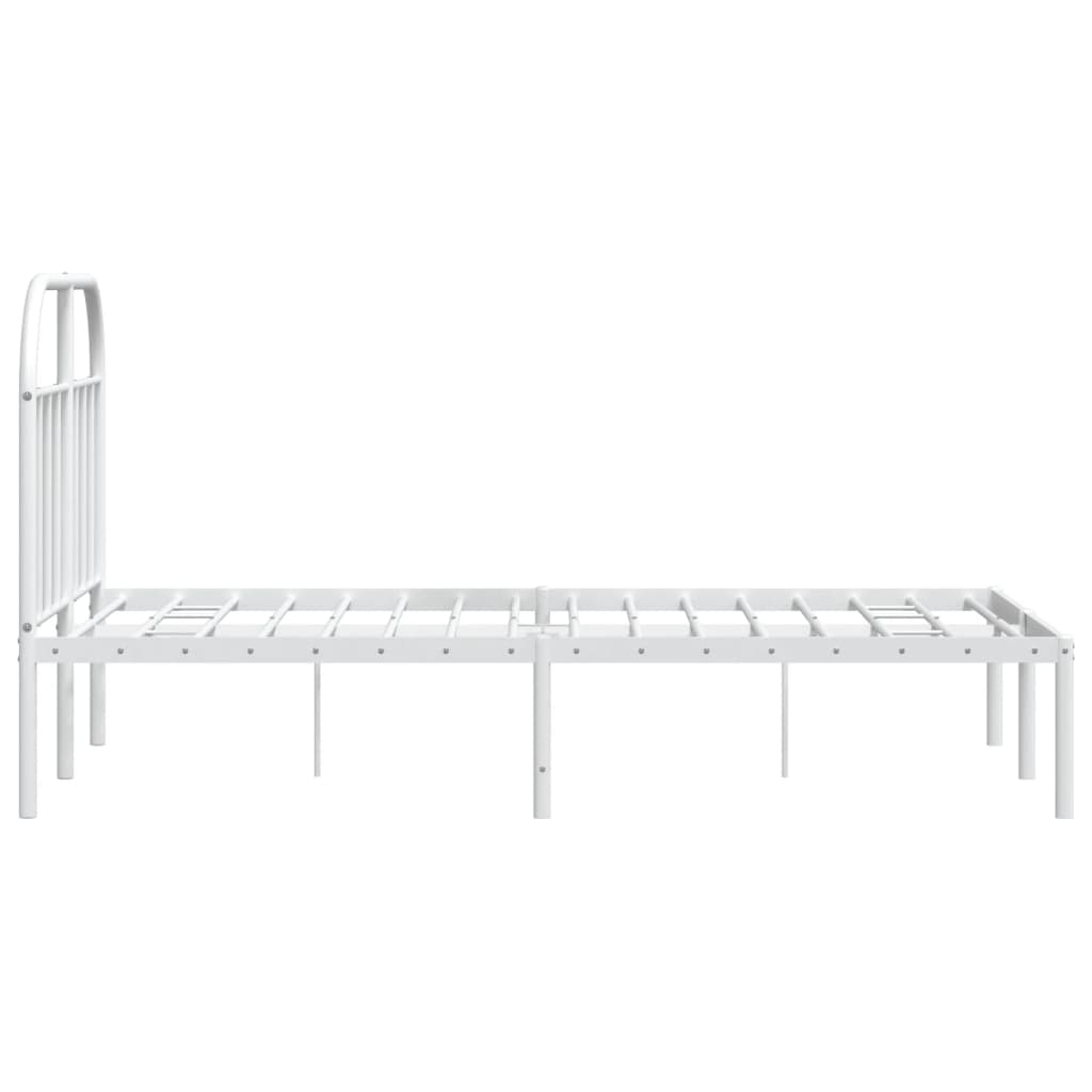 Sengeramme i metall med hodegavl hvit 120x190 cm