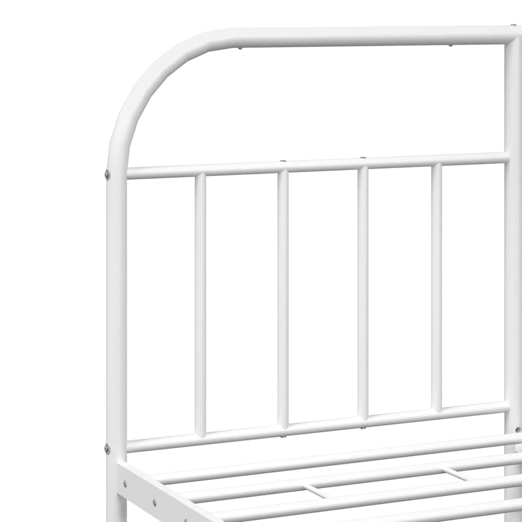 Sengeramme i metall med sengegavl hvit 150x200 cm vidaXL