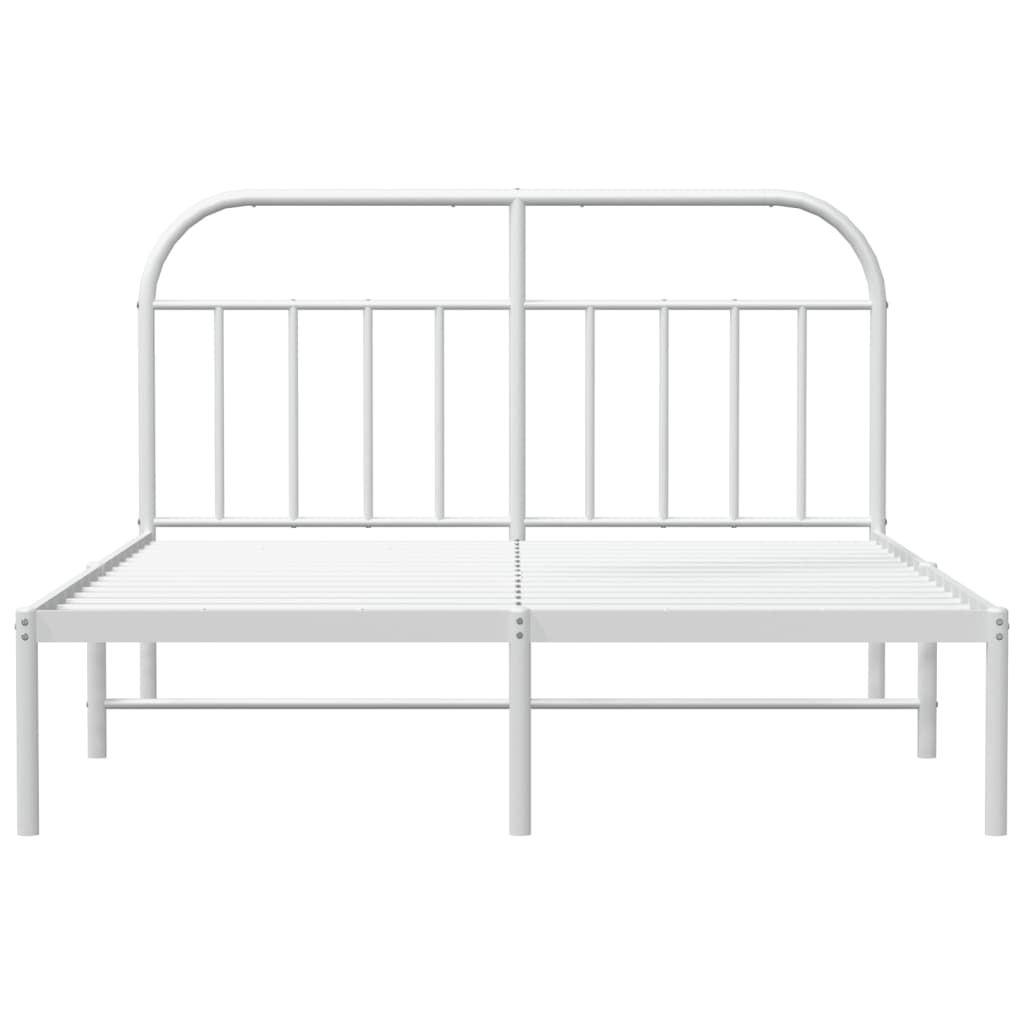 Sengeramme i metall med sengegavl hvit 180x200 cm vidaXL