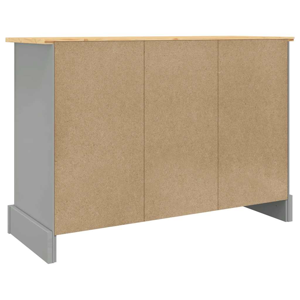 Bokhylle Corona grå 112x43x78 cm heltre meksikansk furu vidaXL