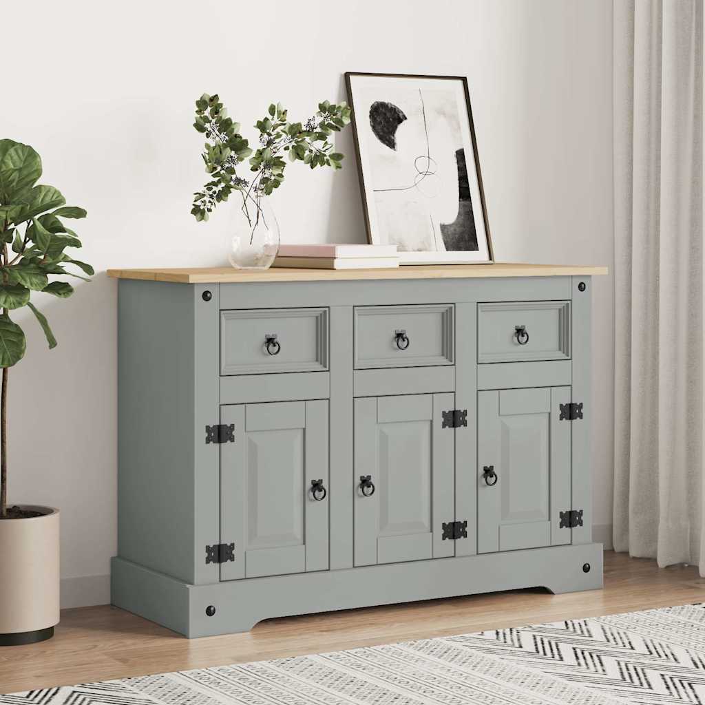 Bokhylle Corona grå 112x43x78 cm heltre meksikansk furu vidaXL