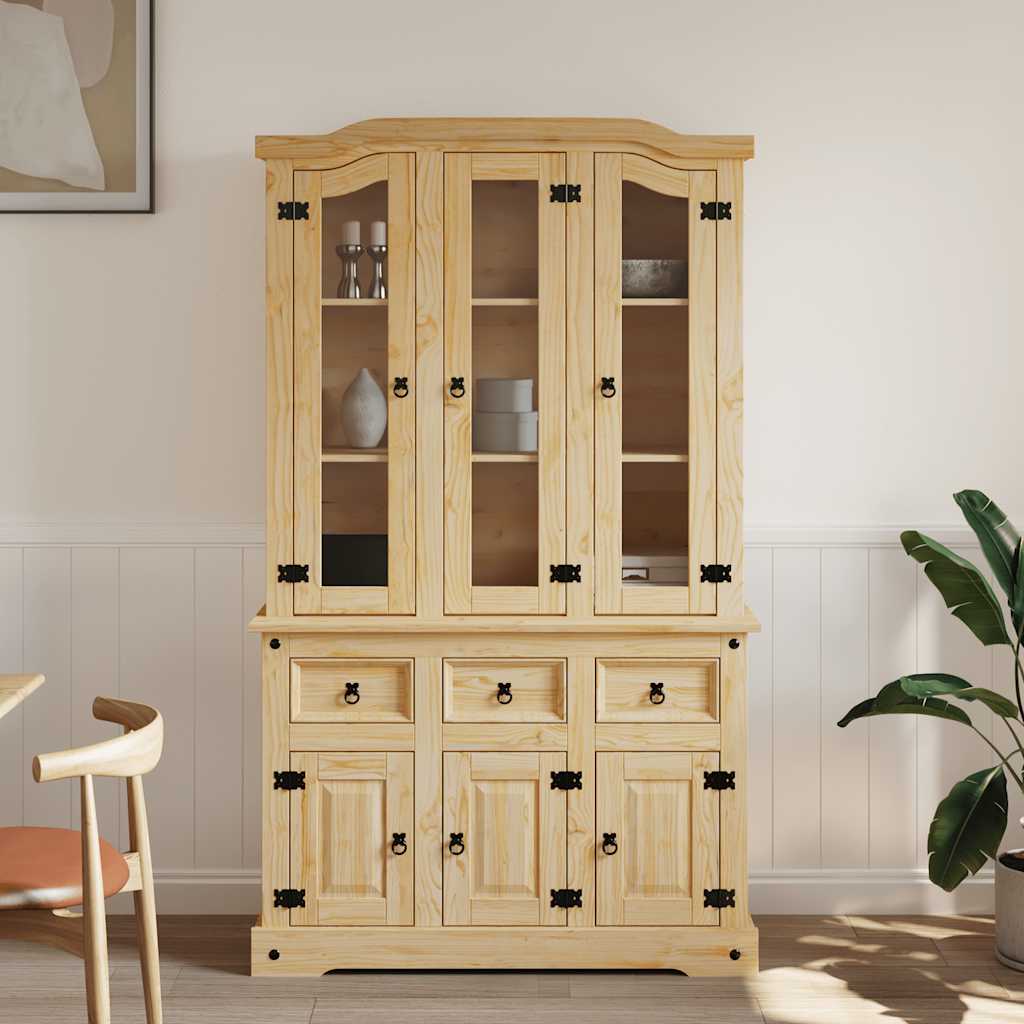 Highboard Corona brun 112x43x196 cm heltre meksikansk furu