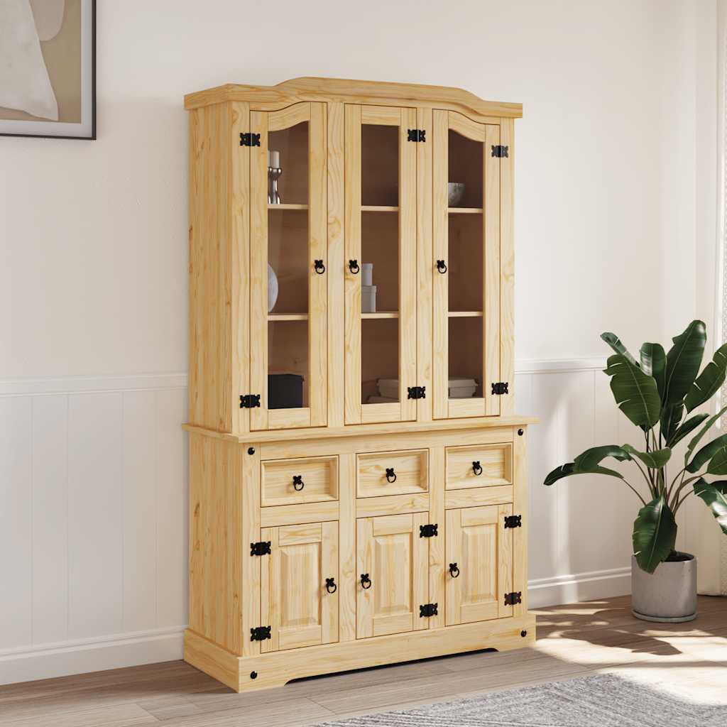 Highboard Corona brun 112x43x196 cm heltre meksikansk furu