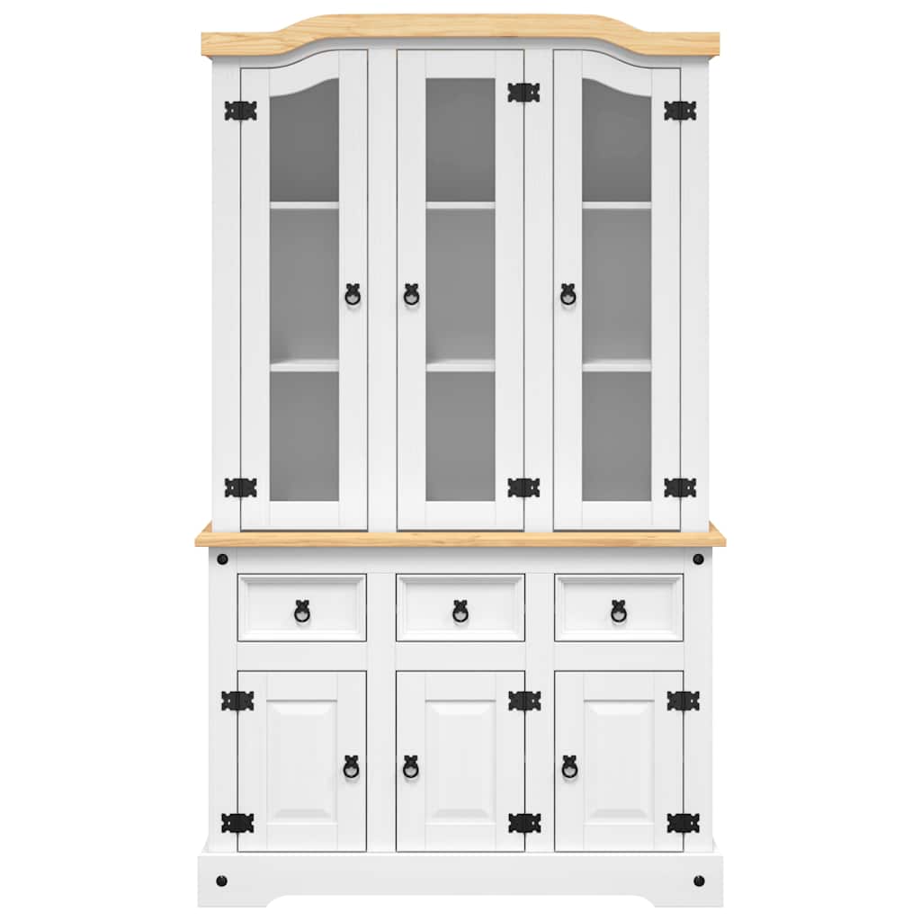 Highboard Corona hvit 112x43x196 cm heltre meksikansk furu
