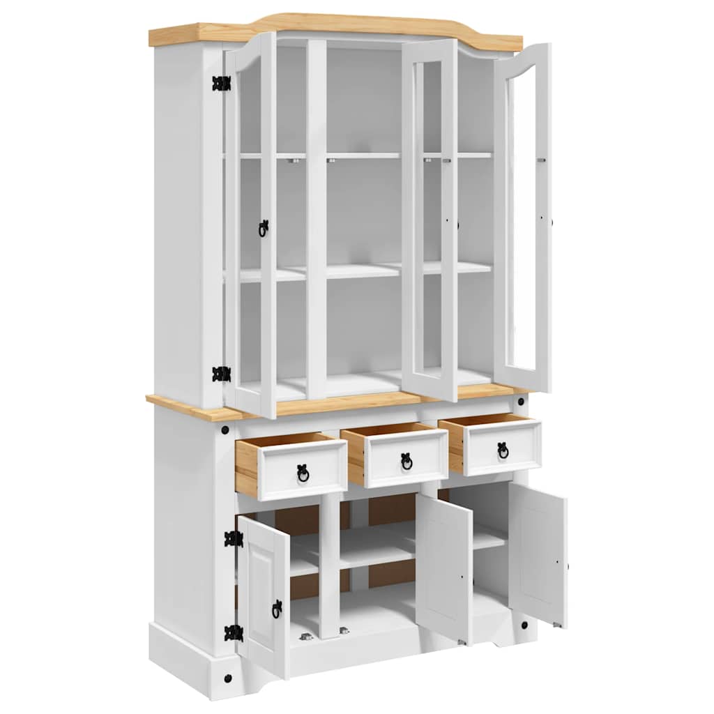 Highboard Corona hvit 112x43x196 cm heltre meksikansk furu