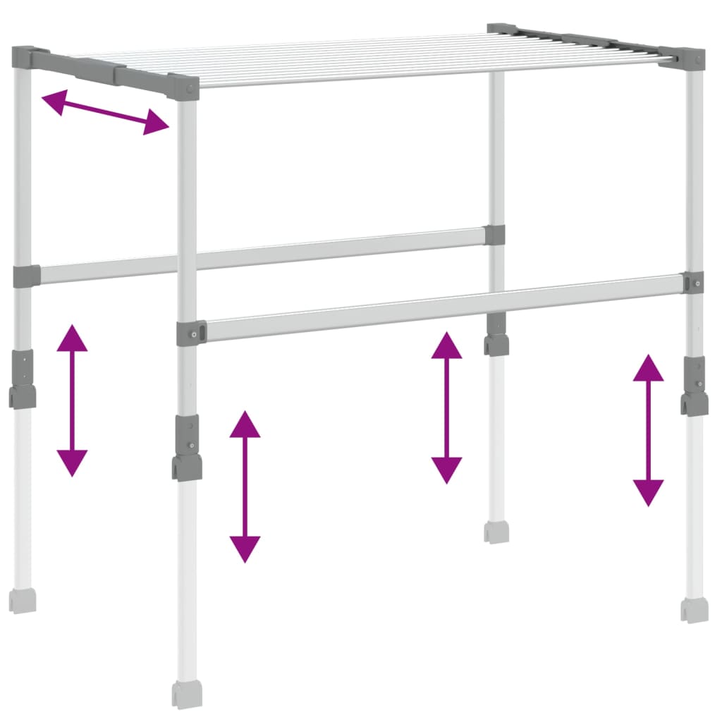 Tørkestativ 83x(50-55)x(40-85) cm aluminium
