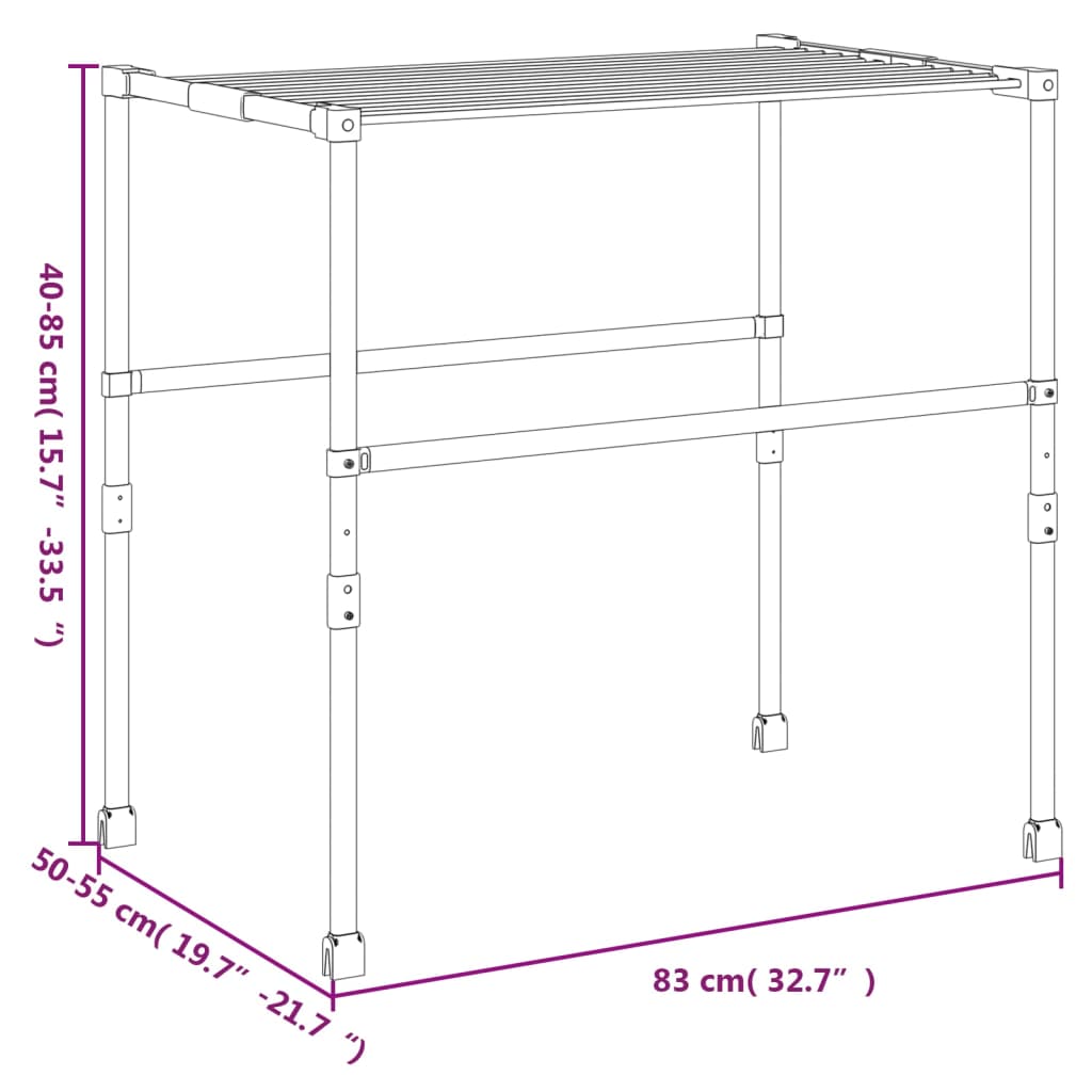 Tørkestativ 83x(50-55)x(40-85) cm aluminium