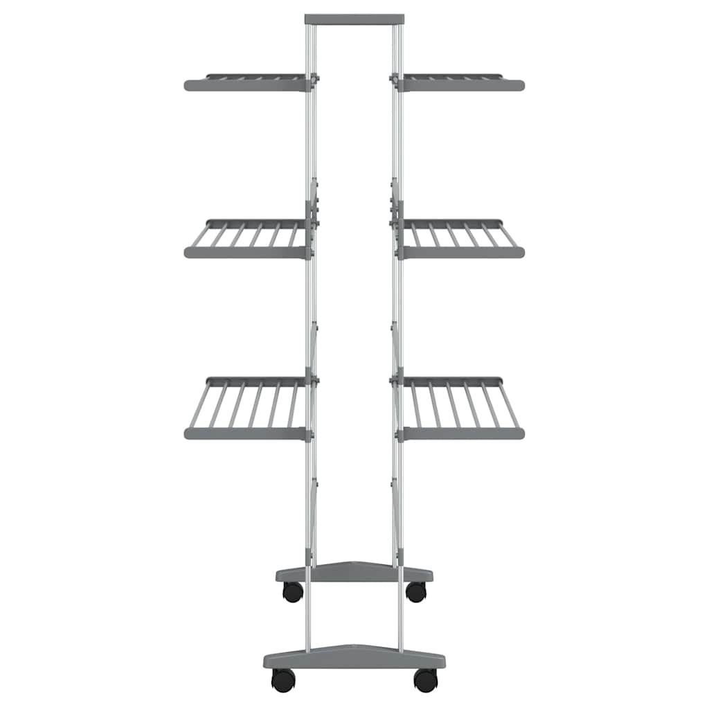 Tørkestativ med hjul 89x64x129 cm aluminium