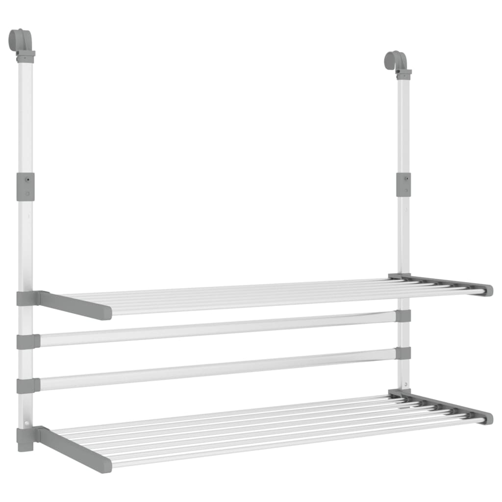 Tørkestativ for balkong 89x25x(60-95) cm aluminium