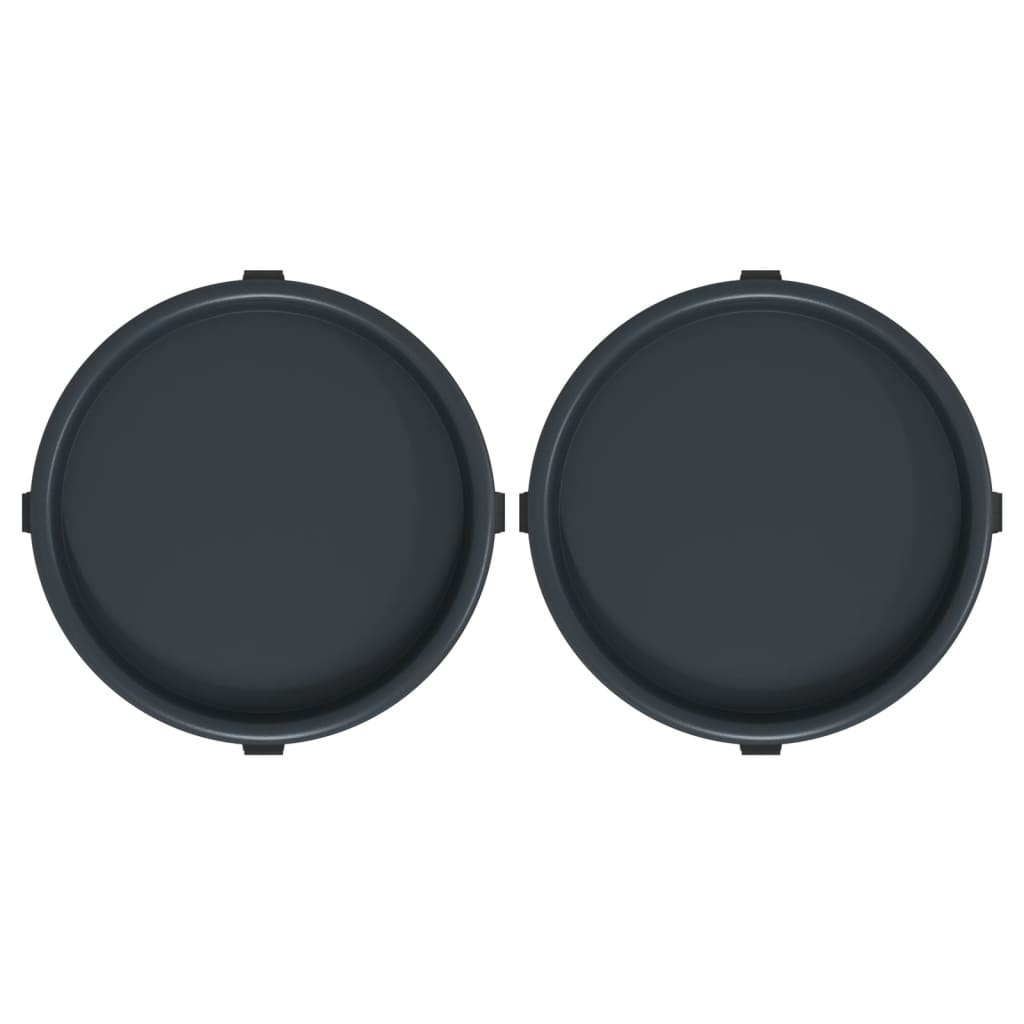 Plantevogner med hjul 2 stk grå diameter 34 cm 35 kg