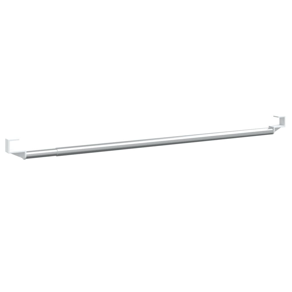 Gardinstenger 2 stk hvit og sølv 40-60 cm aluminium