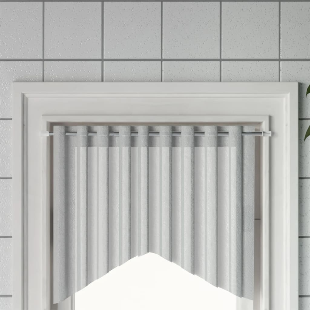 Gardinstenger 2 stk hvit og sølv 40-60 cm aluminium