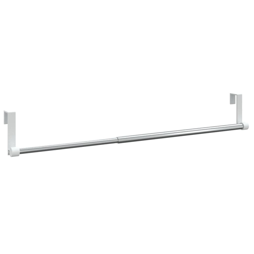 Gardinstenger 2 stk hvit og sølv 40-60 cm aluminium