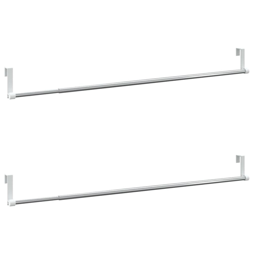 Gardinstenger 2 stk hvit og sølv 60-105 cm aluminium