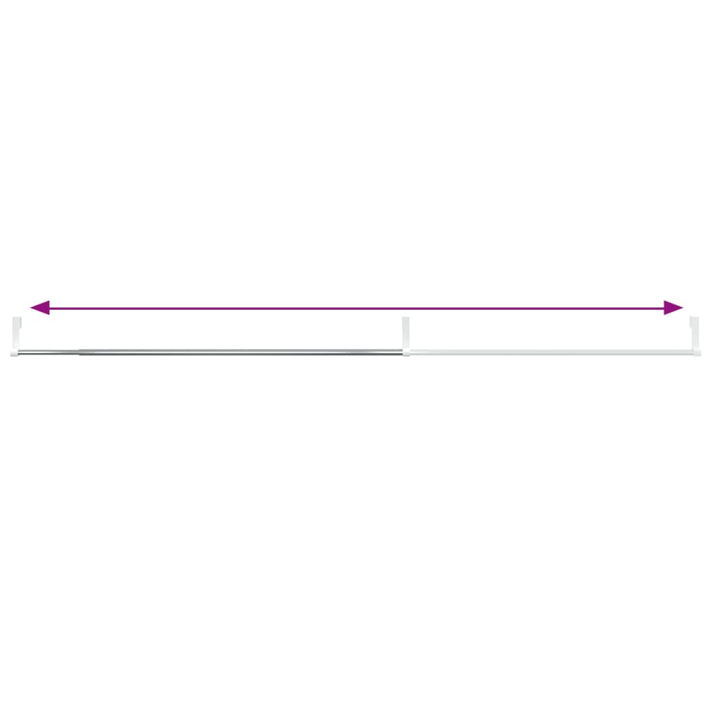 Gardinstenger 2 stk hvit og sølv 60-105 cm aluminium
