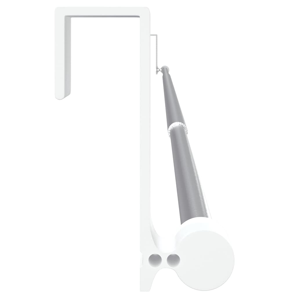Gardinstenger 2 stk hvit og sølv 90-135 cm aluminium