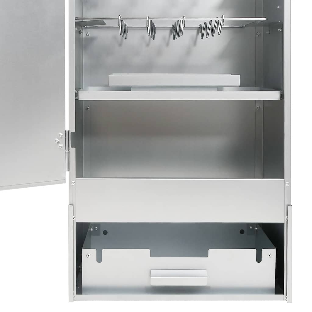 Røykgrill med treflis 44,5x29x110 cm galvanisert stål vidaXL