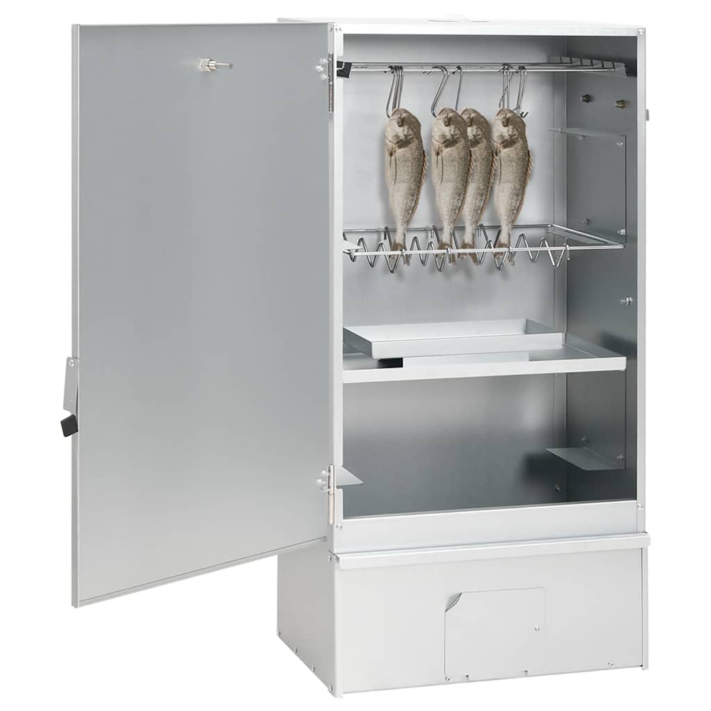 Røykgrill med treflis 44,5x29x83 cm galvanisert stål vidaXL