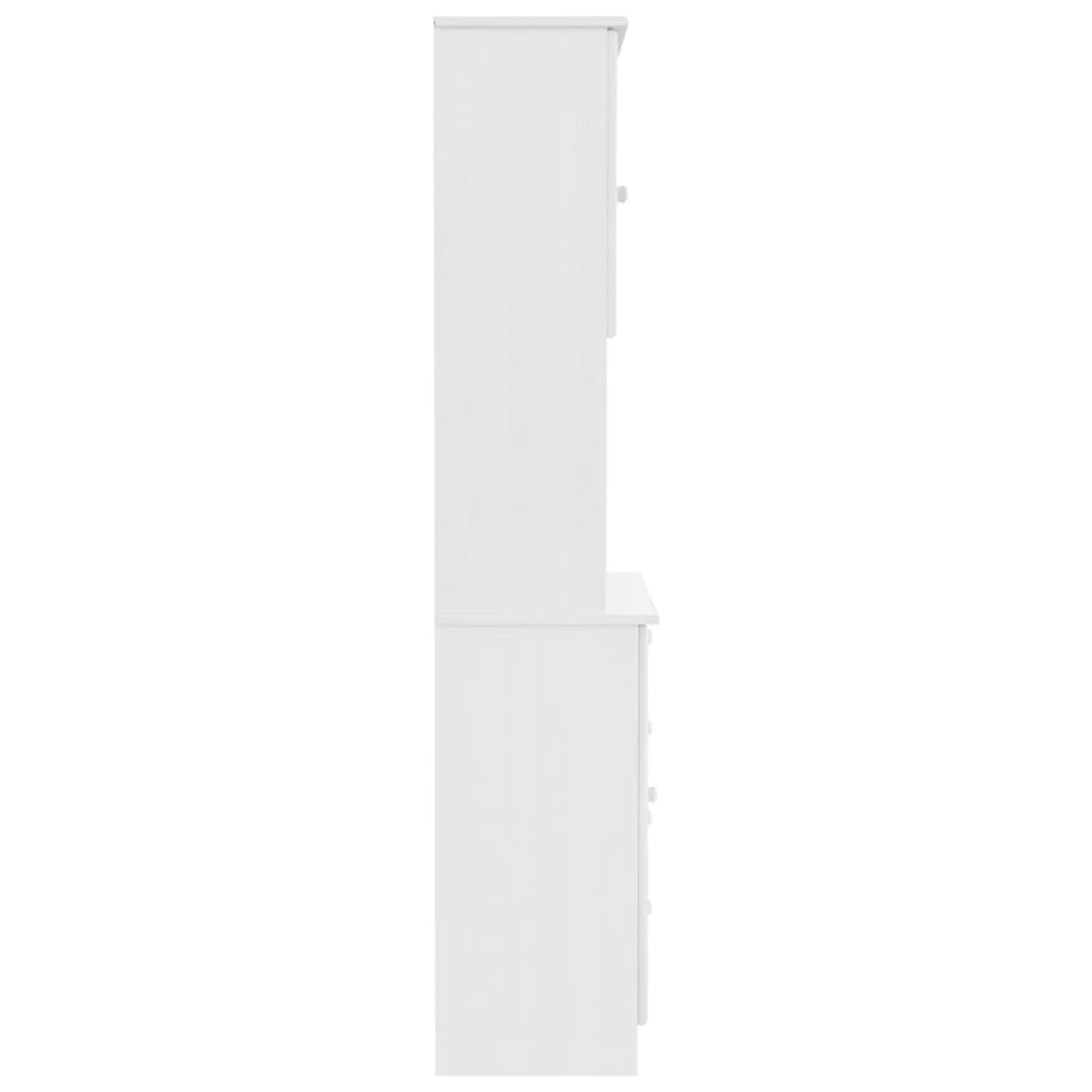 Highboard ALTA hvit 77x35x165 cm heltre furu