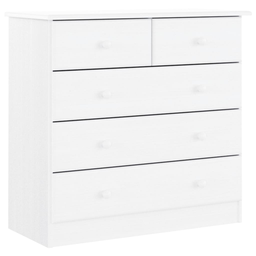 Highboard ALTA hvit 77x35x165 cm heltre furu