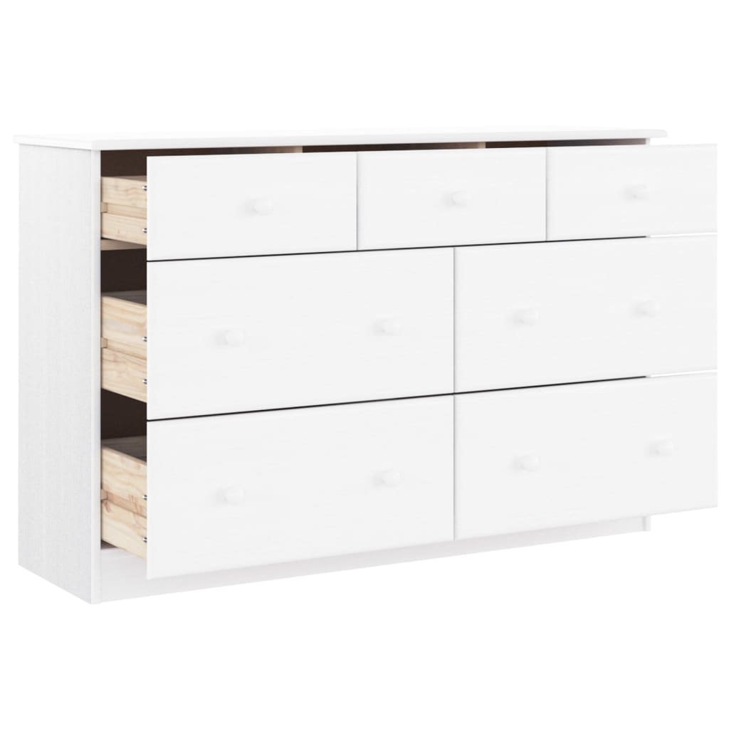 Kommode ALTA hvit 112x35x73 cm heltre furu