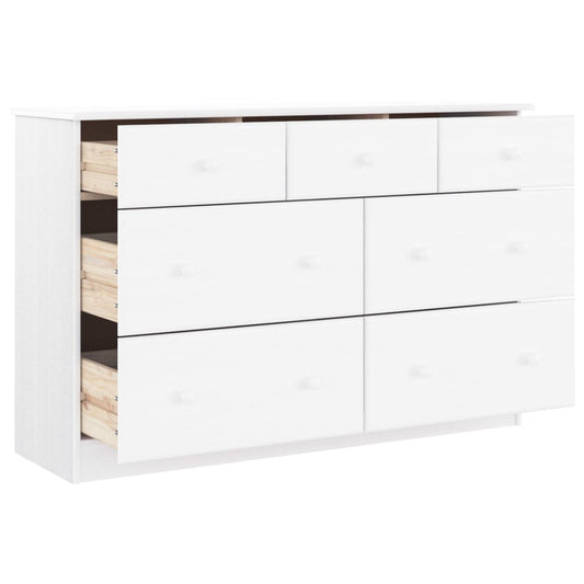 Kommode ALTA hvit 112x35x73 cm heltre furu