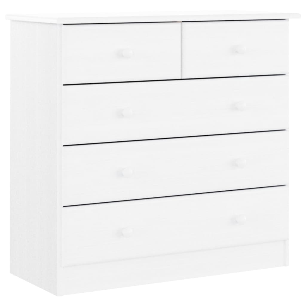 Kommode ALTA hvit 77x35x73 cm heltre furu