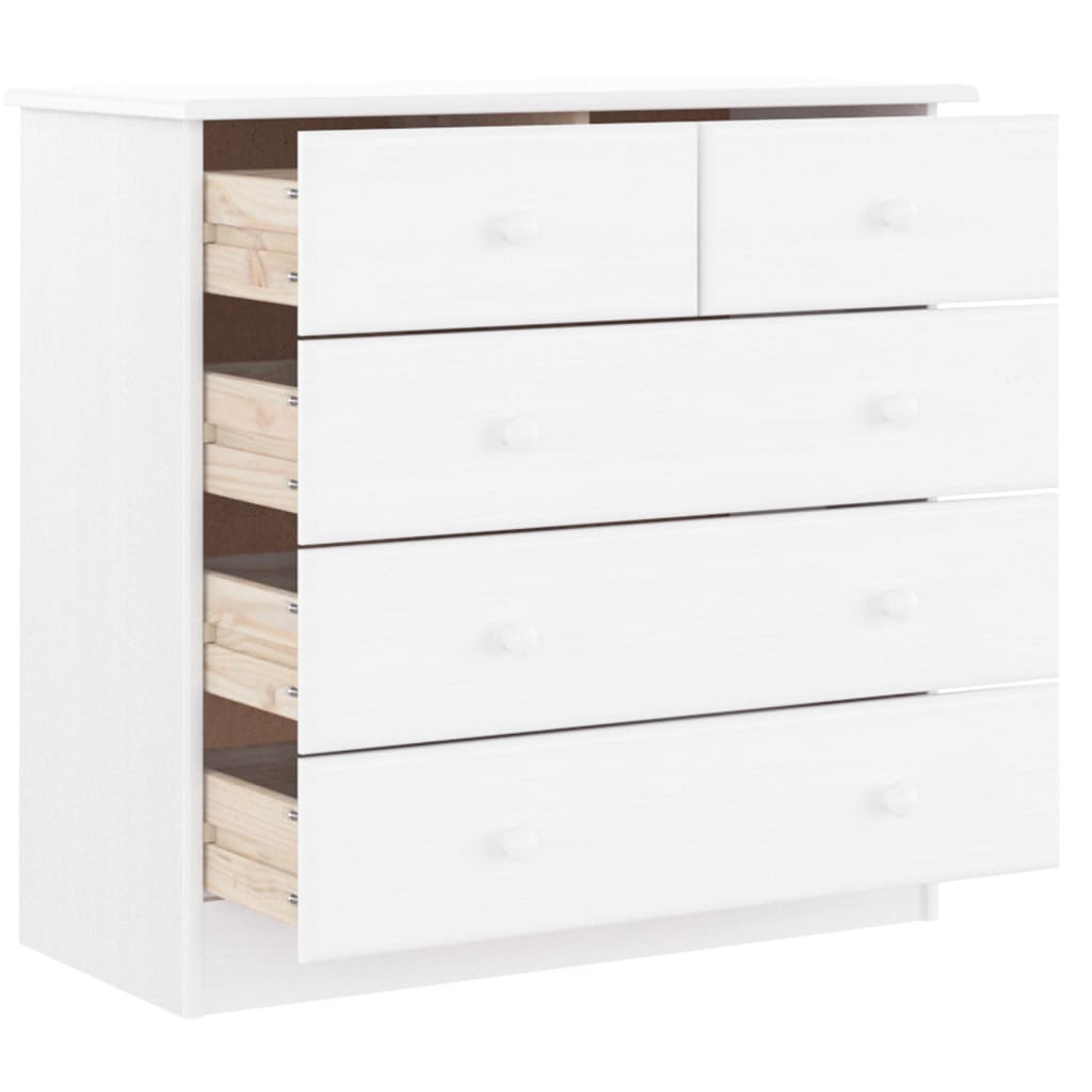 Kommode ALTA hvit 77x35x73 cm heltre furu
