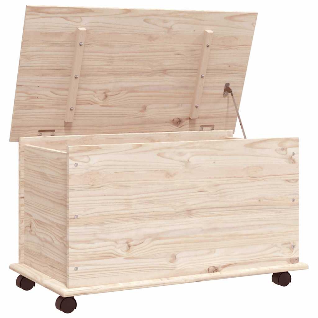 Oppbevaringskiste med hjul ALTA 73x39,5x43 cm heltre furu