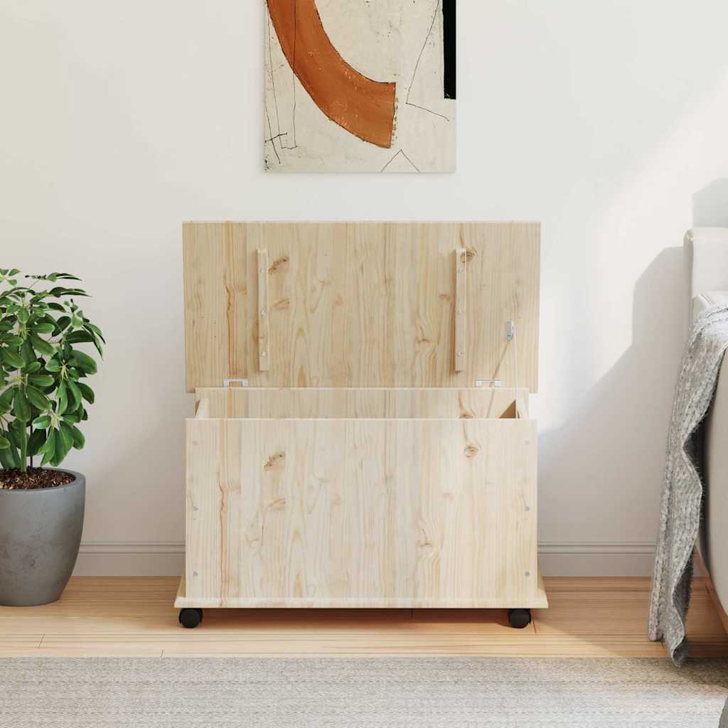 Oppbevaringskiste med hjul ALTA 73x39,5x43 cm heltre furu