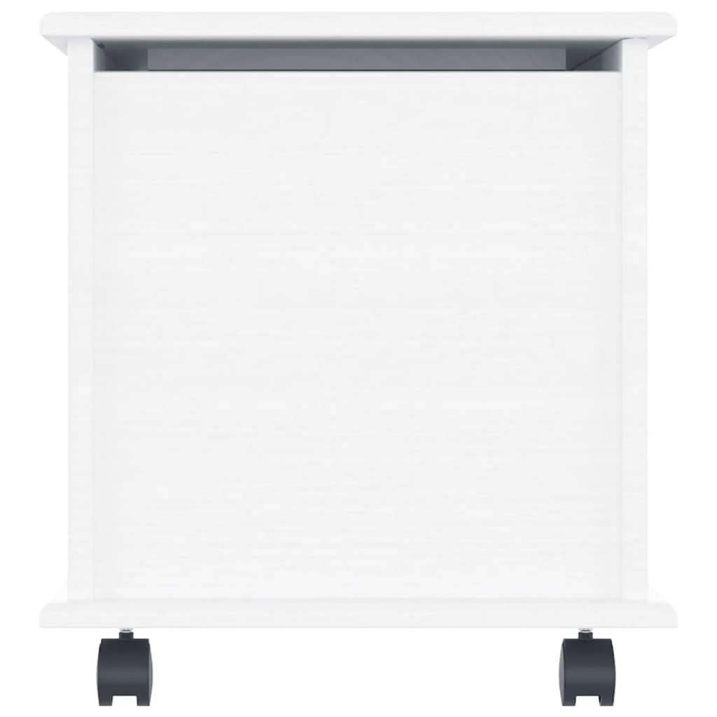 Oppbevaringskiste med hjul ALTA hvit 73x39,5x43 cm heltre furu