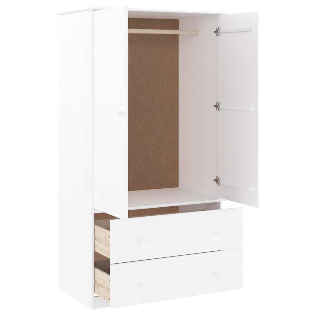 Garderobe ALTA hvit 90x55x170 cm heltre furu