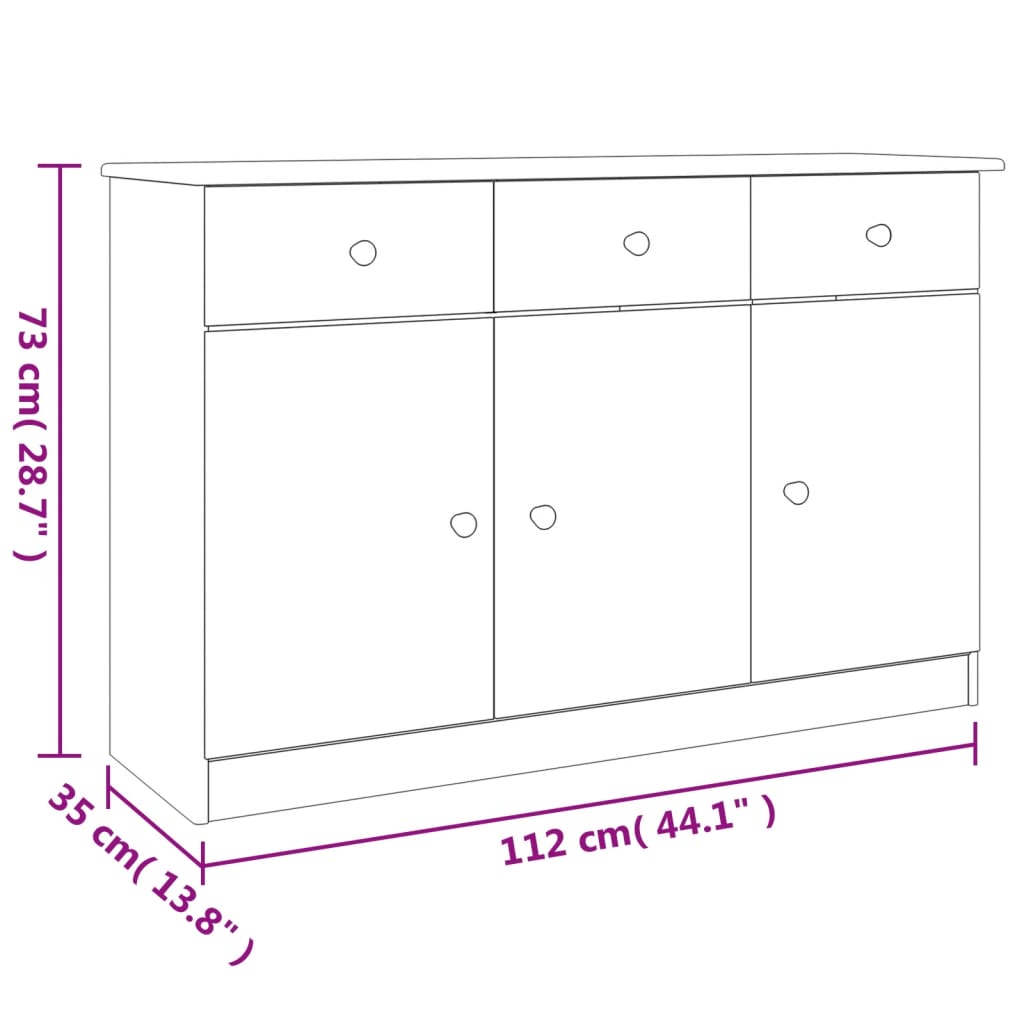 Skjenk ALTA 112x35x73 cm heltre furu