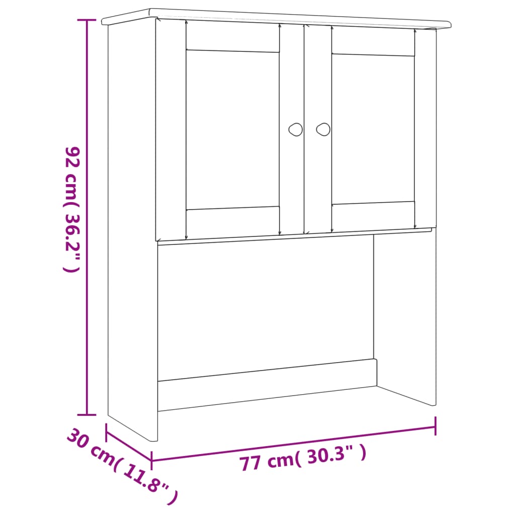 Topp til kommode ALTA 77x30x92 cm heltre furu