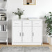 Skjenk hvit 91x28x75 cm konstruert tre