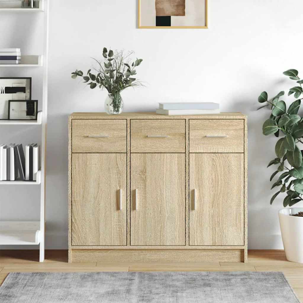Skjenk sonoma eik 91x28x75 cm konstruert tre vidaXL