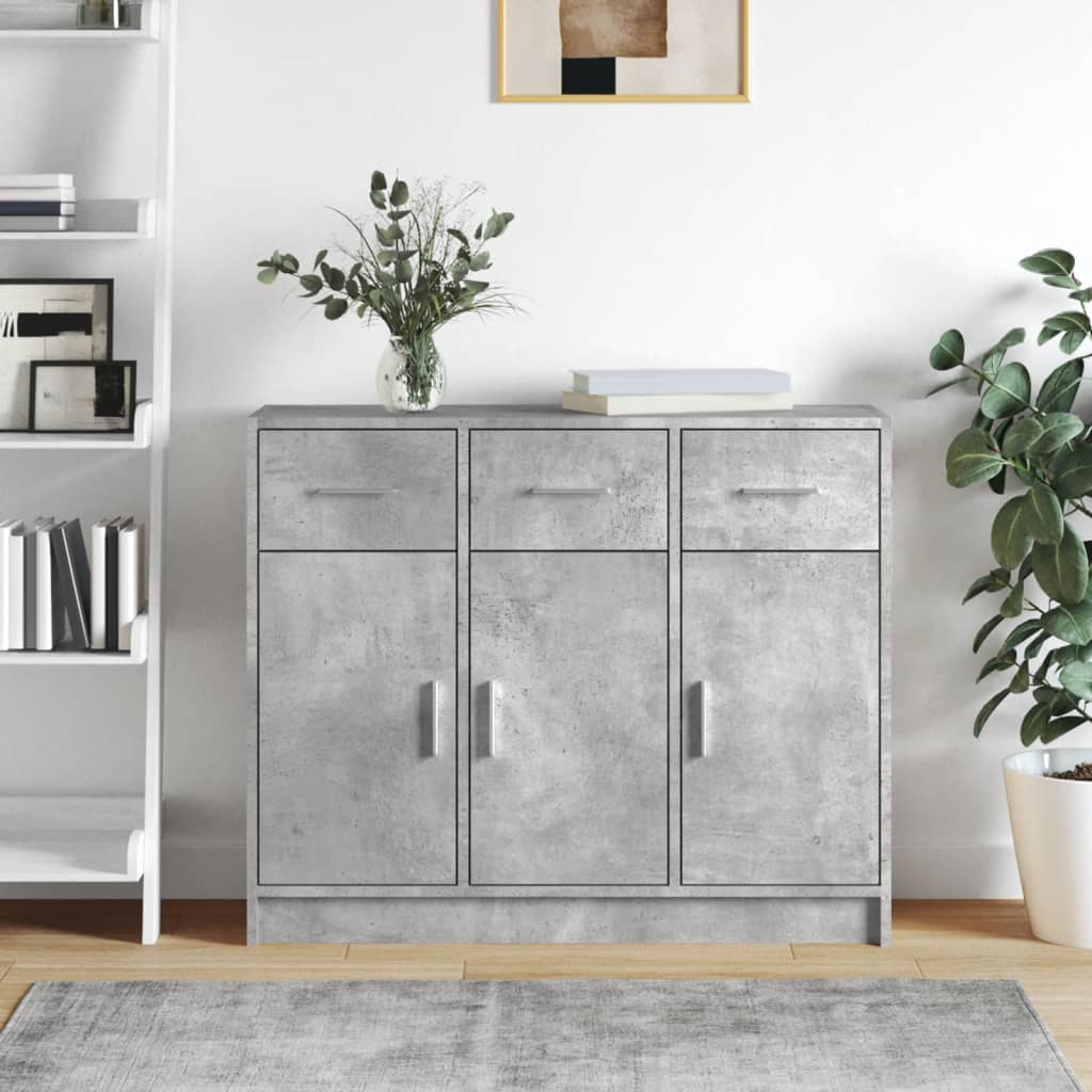 Skjenk betonggrå 91x28x75 cm konstruert tre vidaXL