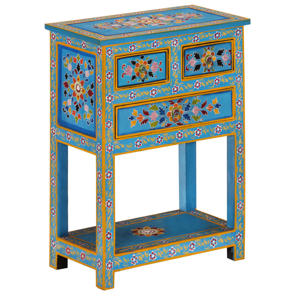 Skjenk turkis 55x30x76 cm heltre mango