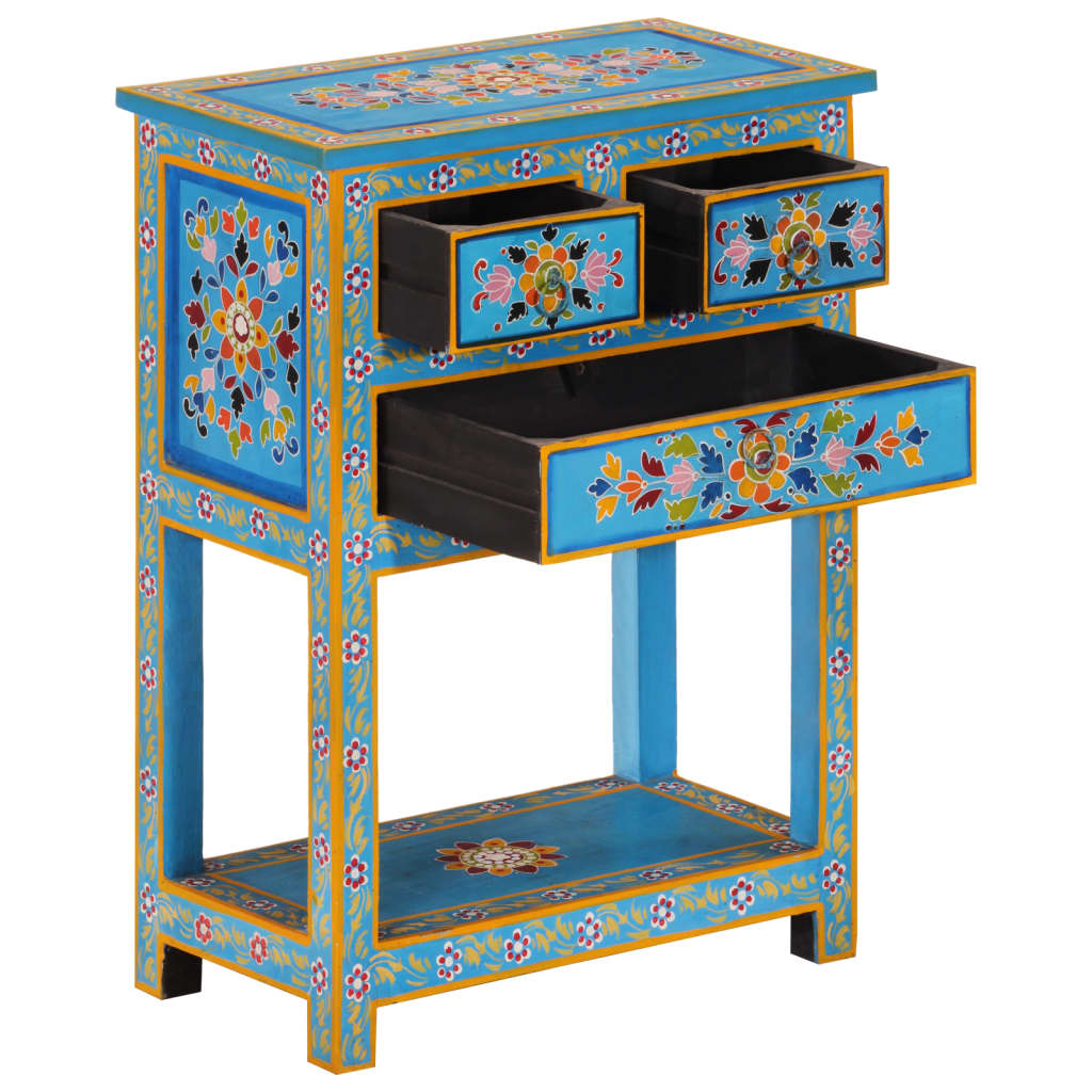 Skjenk turkis 55x30x76 cm heltre mango
