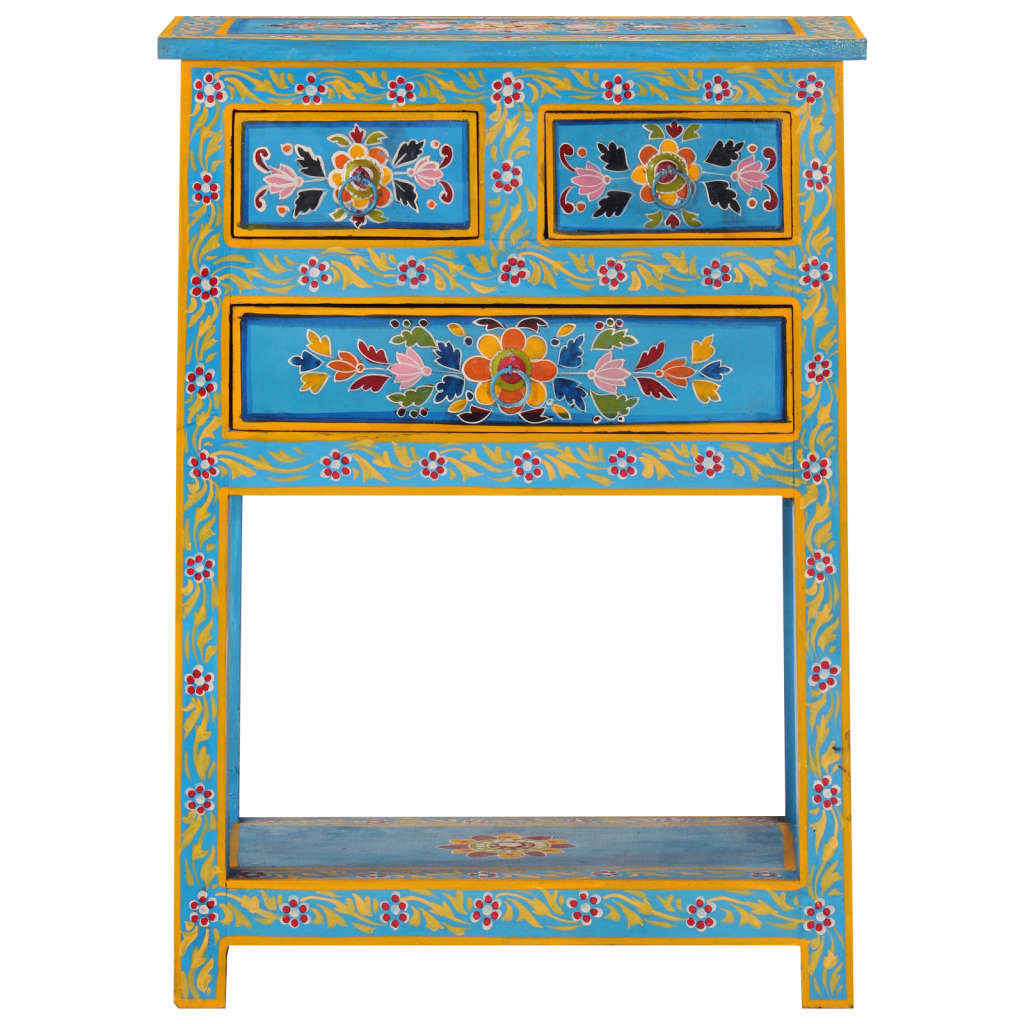 Skjenk turkis 55x30x76 cm heltre mango