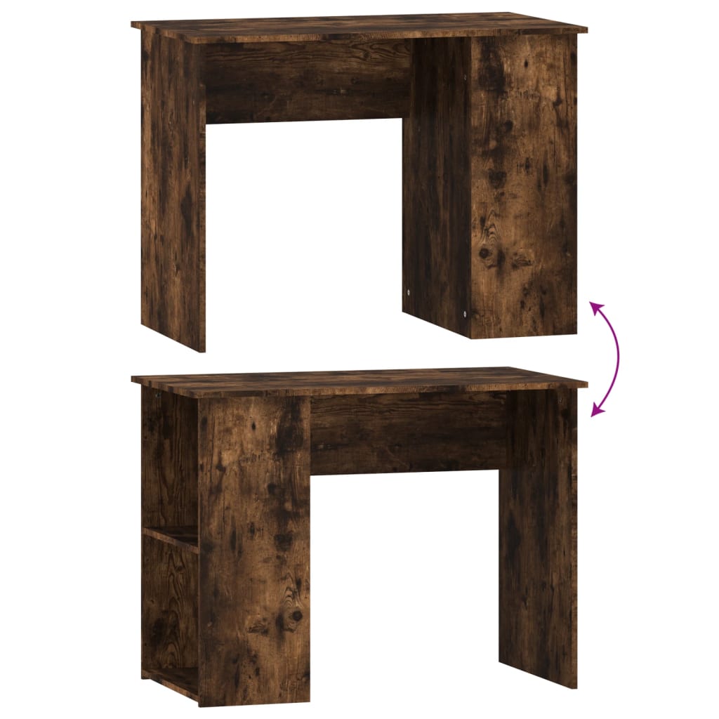 Skrivebord røkt eik 100x55x75 cm konstruert tre