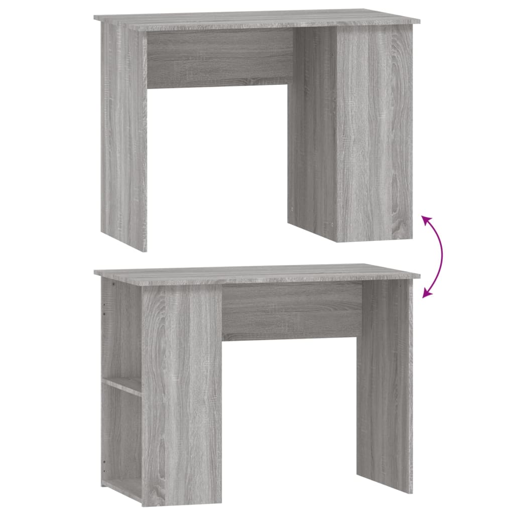 Skrivebord grå sonoma 100x55x75 cm konstruert tre